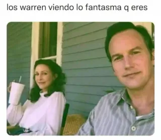 👻 9eaf3aa1 Lorraine Warren, Ed Warren los warren viendo lo fantasma q eres the conjuring, supernatural, paranormal, ghosts, warren, movie meme telegram sticker