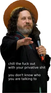 😇 b7aaed8a chill the fuck out
with your privative shit
you don't know who
you are talking to humor, offensive, meme, swear words telegram sticker