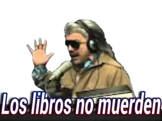 📚 c75e1d6e Los libros no muerden man, books, reading, spanish, retro telegram sticker