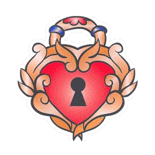 🔒 682d9885 trái tim, ổ khóa, lỗ khóa, tình yêu, lễ tình nhân, lãng mạn, an ninh telegram sticker