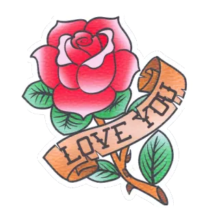 🌹 f4288e11 LOVE YOU hoa hồng, tình yêu, hoa, valentine, nhãn dán, hình xăm telegram sticker