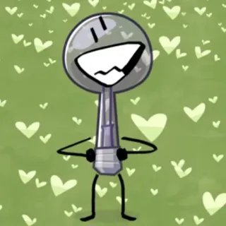 😁 30a00b02 Nail Battle for Dream Island prego, programa de objetos, animado, personagem, BFDI telegram sticker