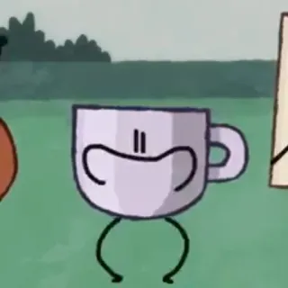 😙 40fc4a0b Cup Battle for Dream Island xícara, objeto, desenho animado, personagem telegram sticker
