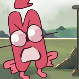 😡 39644fcc cartoon, alphabet, letter, angry, character telegram sticker