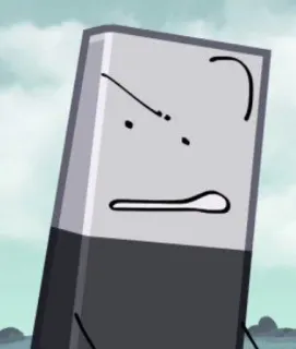 🤨 025805c5 Eraser Battle for Dream Island cục tẩy, BFDI, object show, phim hoạt hình, nhân vật telegram sticker