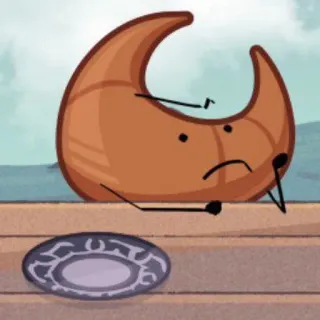 👀 1b809277 Hoạt hình, Đồ ăn, Bánh sừng bò, Nhân vật telegram sticker