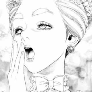 🥱 937eae4d 女人, 肖像, 漫画, 脸, 头发, 眼睛 telegram sticker