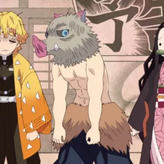 ⚔ 179727e8 Inosuke Hashibira Demon Slayer Anime, Demon Slayer, Inosuke, Hashibira, Nezuko, Zenitsu telegram sticker