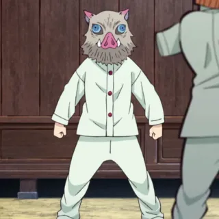 🌑 4fdd33ed Inosuke Hashibira Demon Slayer Anime, Personaje, Kimetsu no Yaiba, Inosuke, Máscara de cerdo telegram sticker