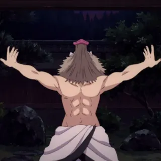 ⚔ 5ab64c64 Inosuke Hashibira Demon Slayer Anime, Inosuke, Demon Slayer, Jabalí, Máscara, Abdominales telegram sticker