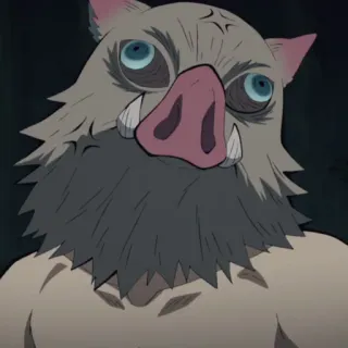 ⚔ a1bbbd88 Inosuke Hashibira Demon Slayer Anime, Inosuke, Demon Slayer, Máscara de jabalí, Salvaje telegram sticker