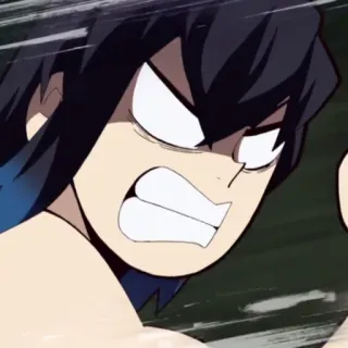 🌑 b4f4ec97 Inosuke Hashibira Demon Slayer Anime, Enojado, Inosuke, Kimetsu no Yaiba telegram sticker