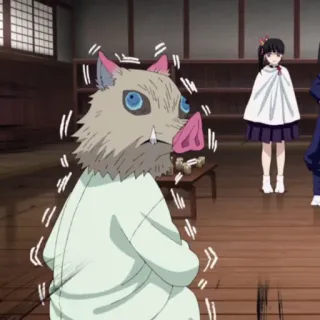 🌑 bf32734c Inosuke Hashibira Demon Slayer Anime, Inosuke, Jabalí, Máscara, Enojado, Demon Slayer telegram sticker