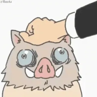 ❤️ 849d2117 Inosuke Hashibira Demon Slayer Anime, Demon Slayer, Inosuke, Poklepanie po głowie, Słodkie telegram sticker