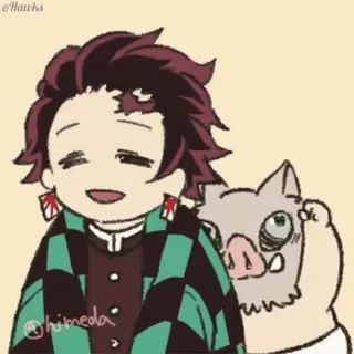😡 d3c0d5d8 Tanjiro Demon Slayer Tanjiro, Inosuke, Demon Slayer, anime, słodkie, manga telegram sticker
