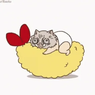 🍤 ee09eeae Kreskówka, Zwierzę, Dziecko, Jedzenie, Kawaii, Słodkie telegram sticker