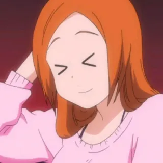 😆 05304133 Orihime Inoue Bleach Аниме, Девушка, Улыбается, Персонаж, Орихиме Иноуэ, Блич telegram sticker