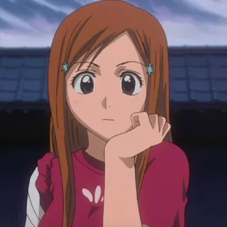 😐 13a542e6 Orihime Inoue Bleach Аниме, Манга, Орихиме Иноуэ, Блич, Персонаж, Женщина, Мультфильм telegram sticker