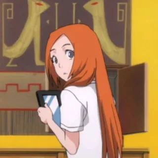 😐 767b62ce Orihime Inoue Bleach Аниме, Манга, Девушка, Рыжие волосы, Персонаж telegram sticker