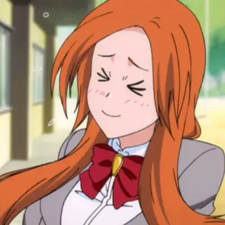 😆 b7f159a4 Orihime Inoue Bleach Аниме, Орихиме Иноуэ, Блич, улыбается telegram sticker