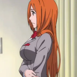 🙁 ed3062b5 Orihime Inoue Bleach Аниме, Блич, Орихиме Иноуэ, Персонаж, оранжевые волосы telegram sticker
