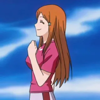 😊 ed6aab31 Orihime Inoue Bleach аниме, персонаж, женщина, улыбается, Орихиме Иноуэ telegram sticker