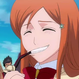 😅 f6da6c0b Orihime Inoue Bleach Аниме, Манга, Орихиме Иноуэ, Блич, Персонаж, улыбается telegram sticker