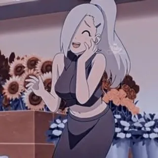 🌟 df0d993b Yamanaka Ino Naruto anime, desenho animado, personagem, sorrindo, flores telegram sticker