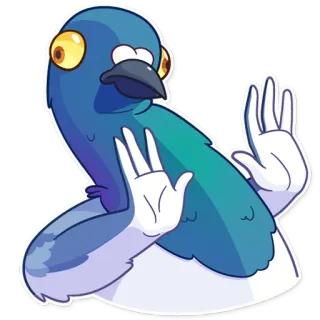⛔️ 8bd582cb 鸽子, 鸟, 卡通, 动物, 表情符号, 手势 whatsapp sticker