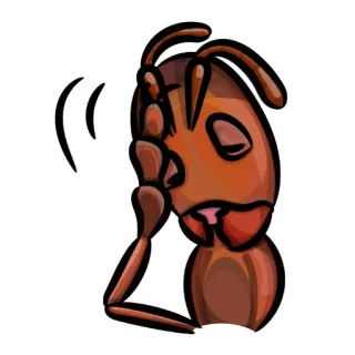 🤦‍♀️ 245631c9 蚂蚁, 卡通, 昆虫, 难过, 失望, 生气, 压力大 telegram sticker