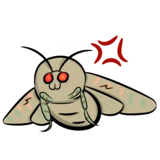 😤 2f520e68 蛾, 昆虫, 生气, 卡通, 翅膀, 虫子 telegram sticker