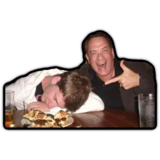 🤣 9c973423 남자, 취한, 웃음, 테이블, 파티, 잠 telegram sticker