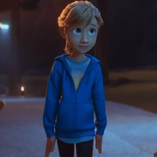 🥶 a9dc661a Cartoon, Figur, Traurig, Blauer Hoodie, Animiert telegram sticker