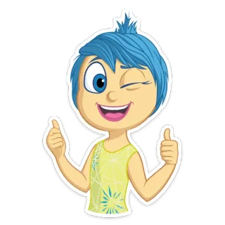 😉 127b9853 Joy Inside Out niềm vui, inside out, disney, nhân vật, hoạt hình, giơ ngón tay cái telegram sticker
