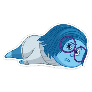 😩 a088552f Sadness Inside Out hoạt hình, cảm xúc, buồn bã, Inside Out, nhân vật, xanh dương telegram sticker