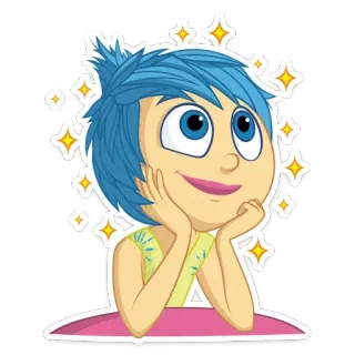 🤩 008231b3 Joy Inside Out Sukacita, Inside Out, Pixar, Disney, kartun, karakter, emosi telegram sticker