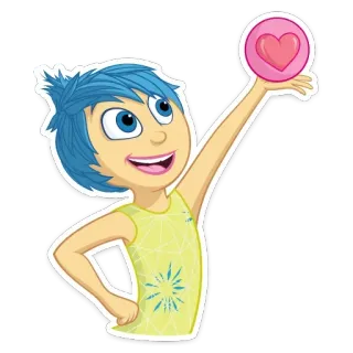 🥰 acecf3f4 Joy Inside Out Kebahagiaan, Inside Out, Disney, Pixar, emosi, karakter, animasi, hati telegram sticker