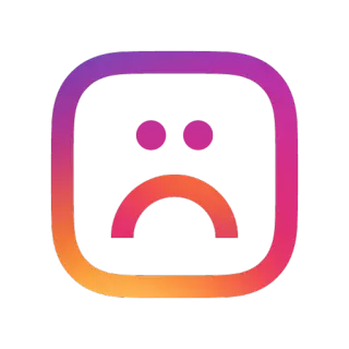 ☹ 4087f22a instagram, logo, social media, sad, upset telegram sticker