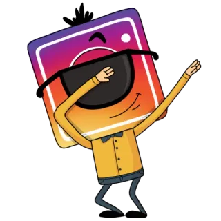 🤘 89cb0ceb instagram, dab, maskottchen, figur, soziale medien telegram sticker