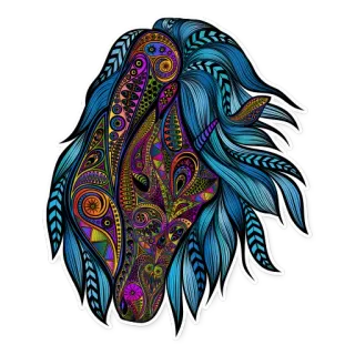 🦄 1481d81c koń, zwierzę, naklejka, sztuka, design, ilustracja, psychodeliczny telegram sticker