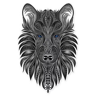 🐺 40426b8d wilk, zwierzę, naklejka, sztuka, głowa, pies, dekoracyjny, ilustracja telegram sticker