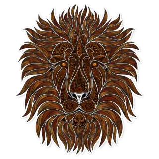 🐆 6b77cdda lew, zwierzę, ilustracja, wzór, sztuka, naklejka telegram sticker