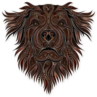 🐩 a554f245 pies, zwierzę, zwierzę domowe, wzór, ozdobny, dekoracyjny telegram sticker