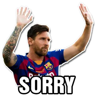😓 37ab1c22 Lionel Messi SORRY sepak bola, football Amerika, Lionel Messi, Barcelona, atlet, maaf telegram sticker