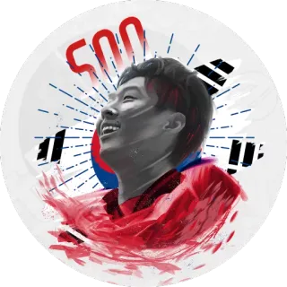 ⚽ ccc58cf7 500 Korea, athlete, Korean flag, man, speed skating telegram sticker