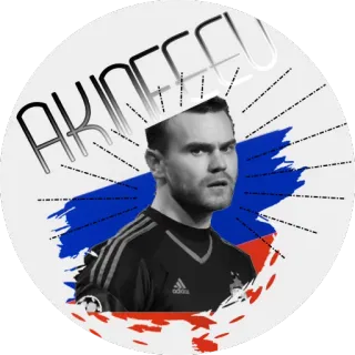 ⚽ fa8a76be AKINFEEV football, soccer, sports, flag, russia telegram sticker