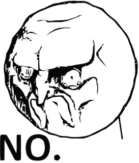 😒 950a5a6a NO. Meme, Tidak, Penolakan, Wajah marah telegram sticker