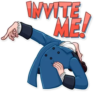 👇 2c7cea42 INVITE ME! เชิญ, ผู้ชาย, คำขอ, ชี้ telegram sticker