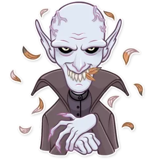 🙂 4700eeab แวมไพร์, ฮาโลวีน, ปีศาจ, กระเทียม, น่าขนลุก, ชั่วร้าย telegram sticker