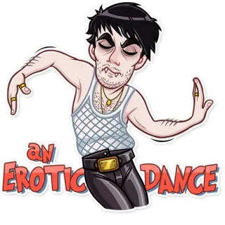 🕺 b1d15dbf AN EROTIC DANCE เต้น, อีโรติก, ผู้ชาย, การ์ตูน, แวมไพร์ telegram sticker